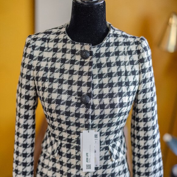 Zara Houndstooth Blazer Small - NWT - Picture 2 of 4